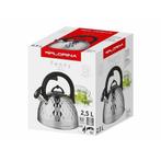 Florina Fenny fluitketel RVS zilver glanzend 2.5 Liter - ook, Ophalen of Verzenden, Nieuw