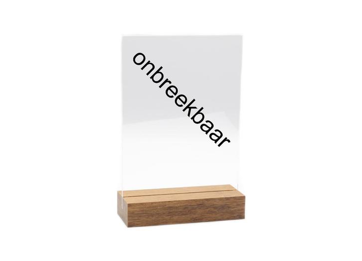 A5 Onbreekbare Kaarthouder Met Bamboe Voet - Karamel, Zakelijke goederen, Kantoor en Winkelinrichting | Kantoorartikelen, Etalage