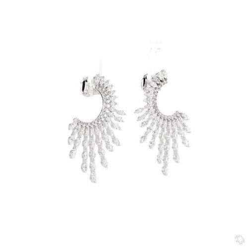 Oorbellen - 18 karaat Witgoud - 3.08ct. tw. Diamant, Sieraden, Tassen en Uiterlijk, Oorbellen
