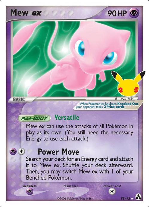 Mew ex 88/92 Celebrations, Hobby en Vrije tijd, Verzamelkaartspellen | Pokémon, Losse kaart, Nieuw, Foil, Ophalen of Verzenden