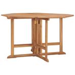 vidaXL Tuintafel inklapbaar 110x110x75 cm massief teakhout, Verzenden, Nieuw, Hout