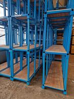 Stapelrek 253x72x75cm met multiplex plaat, blauw, gebruikt -, Ophalen of Verzenden