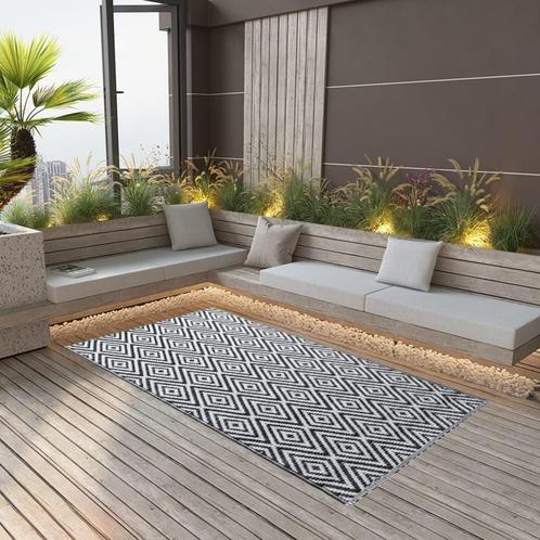 Zwart Wit Tuinkleed 160x230 ARAKIL | Retourdeal | 35% Kor..., Huis en Inrichting, Stoffering | Tapijten en Kleden, 150 tot 200 cm