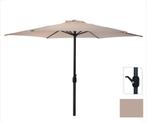 Parasol Taupe Ø300cm voor Tuin en Terras| Opdraai, Tuin en Terras, Parasols, Ophalen of Verzenden, Nieuw