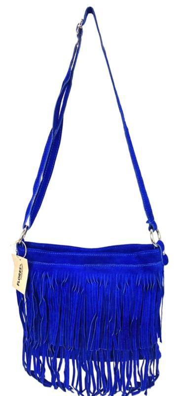 Back to the Sixties Suede Franje tas (koningsblauw), Sieraden, Tassen en Uiterlijk, Tassen | Schoudertassen, Nieuw, Verzenden