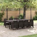 vidaXL Tuin Eetset 9 pcs Bruin Polypropyleen, Tuin en Terras, Verzenden, Nieuw