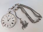 pocket watch in silver - key winding pocket watch - Zonder, Nieuw