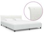 vidaXL Bedframe kunstleer wit 160x200 cm, Huis en Inrichting, Slaapkamer | Bedden, Overige materialen, Verzenden, Wit, 200 cm