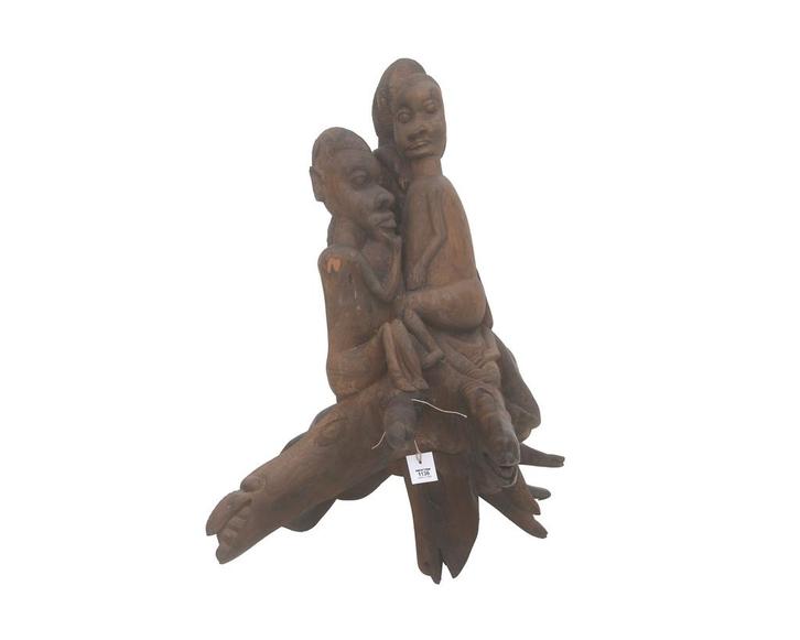 Een Afrikaans houten groep., Antiek en Kunst, Kunst | Niet-Westerse kunst