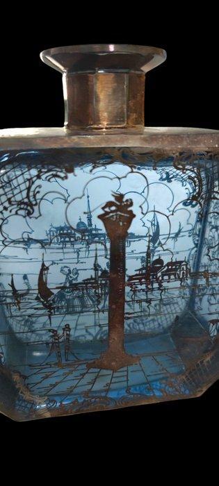 italie - Karaf (2) - venise - Kristal - Kobalt Kristallen, Antiek en Kunst, Antiek | Glas en Kristal