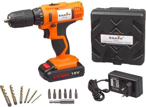 Hanse Werkzeuge Accuboor 18V - 1,5Ah - Lithium - Laadtijd 1, Doe-het-zelf en Verbouw, Gereedschap | Boormachines, Verzenden