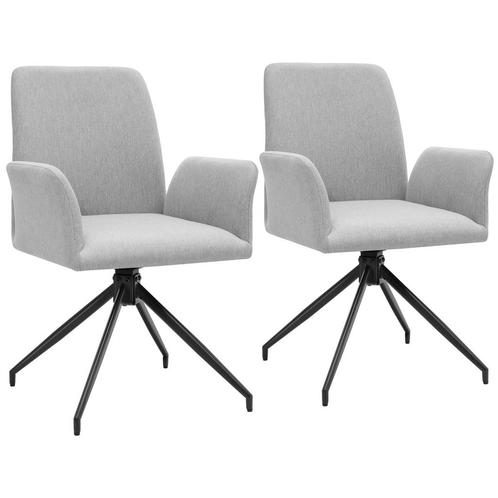 Draaibare fauteuil Daya, gestoffeerd - lichtgrijs, Set van 2, Huis en Inrichting, Stoelen, Verzenden