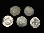 Sasanian Zilver Set Drachme munten 5x - 3.1 cm (Zonder