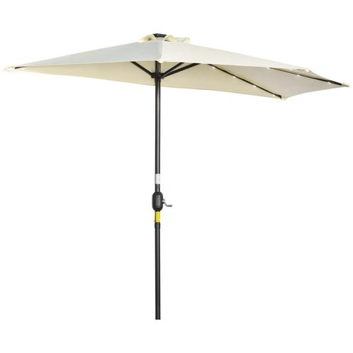 TRUUSK Parasol 265x240 Cm Halfparasol Met LED, Halfronde Ter, Tuin en Terras, Parasols, Nieuw, Verzenden