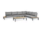 Suns breez vita loungeset aluminium-teak 5-delig links, 6 zitplaatsen, Bank, Loungeset, Nieuw