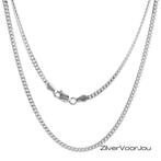 Zilveren ronde gourmet ketting 45 cm 3 mm, Sieraden, Tassen en Uiterlijk, Kettingen, Verzenden, Nieuw, Zilver