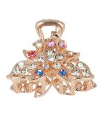 Haarspeld Klem Bloem Metaal Strass 3cm Zilver Multicolor, Verzenden, Nieuw