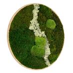Mosschilderij Rond 60 cm Ongelakt Eiken - Uppsala Latte, Nieuw