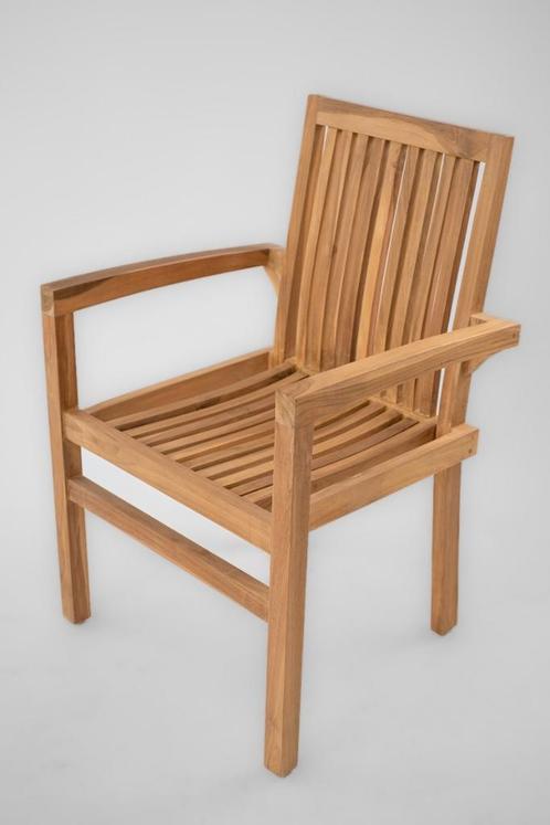 Pile | Stapelbare Teak Tuinstoel, Tuin en Terras, Tuinstoelen, Nieuw, Verzenden