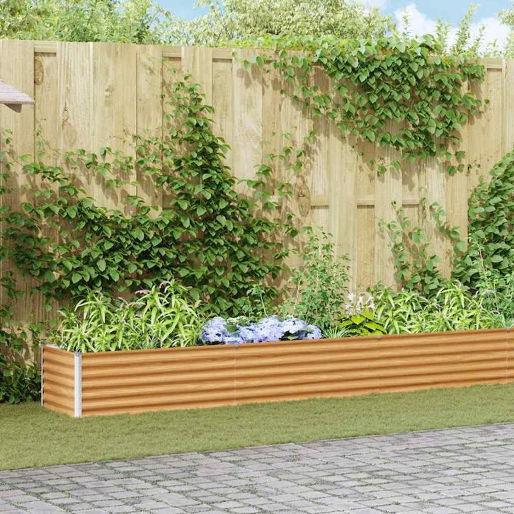 vidaXL Verhoogde plantenbak 485 x 50 x 36 cm Gegalvaniseerd, Tuin en Terras, Bloembakken en Plantenbakken, Minder dan 60 cm, Nieuw