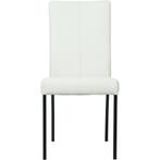 Leren eetkamerstoel Comfort - Hermes Bianco (gebroken wit), Huis en Inrichting, Stoelen, Overige kleuren, Leren eetkamerstoel Comfort - Hermes Bianco (gebroken wit) - Poten staal vierkant zwart past perfect in uw interieur als u woonstijl: Modern is.