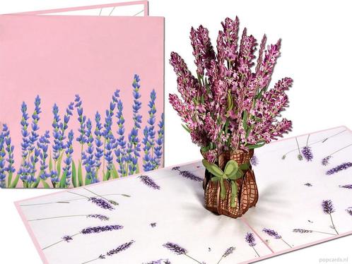 Lavendel Bloemen Frankrijk Provence Vakantie pop-up kaart..., Diversen, Wenskaarten, Verzenden