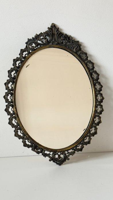 Wandspiegel- Lipstick - Opaline glas - Ovale spiegel, Antiek en Kunst, Curiosa en Brocante