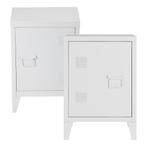 Nachtkast Inari set van 2 metaal 57x40x30 cm wit [en.casa], Huis en Inrichting, Verzenden, Nieuw