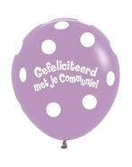 Ballonnen Communie Polka Dots Lilac 45cm 25st, Hobby en Vrije tijd, Feestartikelen, Nieuw, Verzenden
