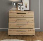 Ladekast | Eiken Zwart | 91x42x93 cm | Commode metalen poten