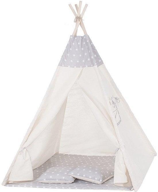 Veilige Tipi Tent voor Kinderen - Beige met Grijs - Inclu..., Kinderen en Baby's, Speelgoed | Educatief en Creatief, Nieuw, Ophalen of Verzenden