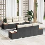 vidaXL Tuin Sofa Set met kussen 7 pcs Zwart Poly riet, Tuin en Terras, Tuinsets en Loungesets, Verzenden, Nieuw, Rotan