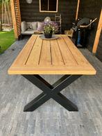 Stoere tuintafel van Lariks / Douglas met stalen onderstel, Ophalen of Verzenden, Nieuw, Rechthoekig