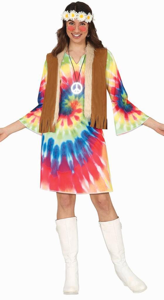 Hippie Jurkje Tie Dye, Kleding | Dames, Carnavalskleding en Feestkleding, Nieuw, Verzenden