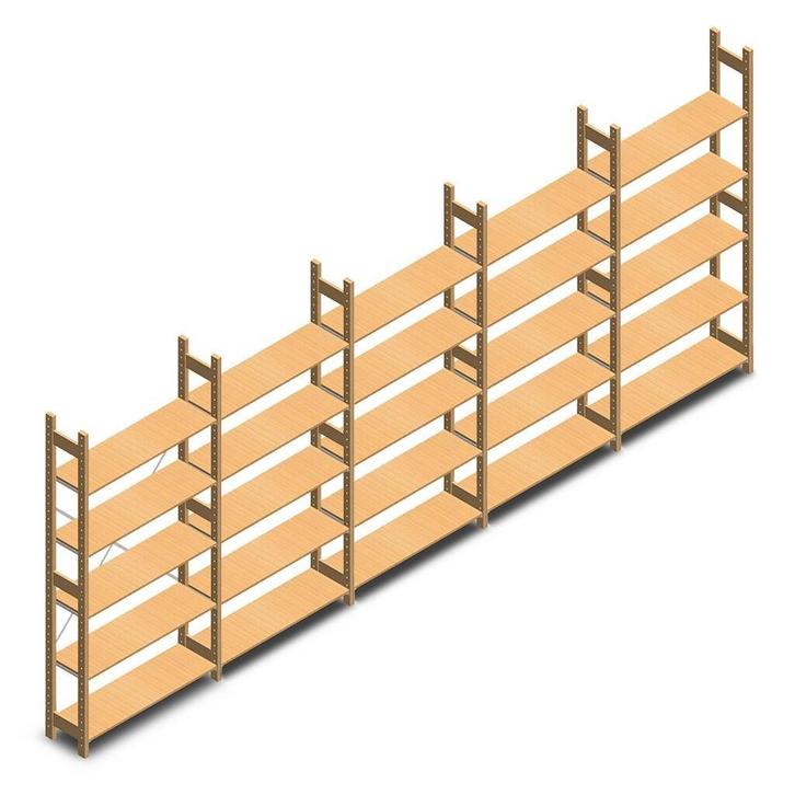 Aanbieding: Voordeelrii houten legbordstelling BT Euro, Zakelijke goederen, Kantoor en Winkelinrichting | Magazijn, Stelling en Opslag
