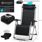 Tuinstoel - Ligstoel - Verstelbaar - Opvouwbaar - Zwart - KE, Tuin en Terras, Verzenden, Zo goed als nieuw