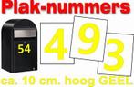 Huisummer sticker Container sticker GEEL 10cm hoog, Nieuw