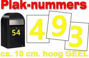 Huisummer sticker Container sticker GEEL 10cm hoog