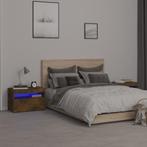 vidaXL Nachtkastjes 2 st met LED-verlichting 60x35x40 cm, Huis en Inrichting, Slaapkamer | Nachtkastjes, Minder dan 45 cm, Verzenden