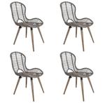 vidaXL Eetkamerstoelen 4 st natuurlijk rattan bruin, Huis en Inrichting, Stoelen, Verzenden, Nieuw, Bruin