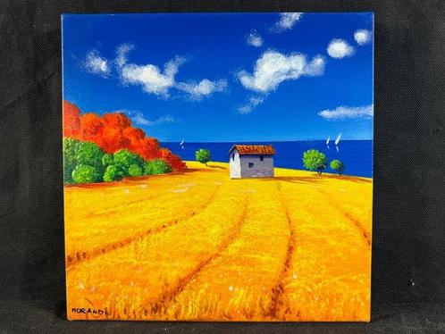 Giulio Morandi (XX-XXI) - Campo di grano, Antiek en Kunst, Kunst | Schilderijen | Klassiek