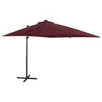 vidaXL Zweefparasol met paal en LED-verlichting 250 cm, Tuin en Terras, Parasols, Verzenden, Nieuw, 2 tot 3 meter, Zweefparasol