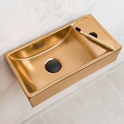 Fontein Rechts AquaSplash Ruby 40x22 cm Mat Rose Goud, Doe-het-zelf en Verbouw, Sanitair, Ophalen of Verzenden