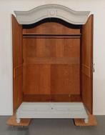 Antieke XXL kledingkast Franse spiegelkast garderobe grijs, Antiek en Kunst, Antiek | Meubels | Kasten, Ophalen of Verzenden
