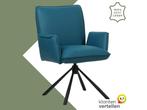 Leren draaibare eetkamerstoel Elite - Toledo Turquoise, Huis en Inrichting, 60 tot 90 cm, Nieuw, Leer, Ophalen of Verzenden