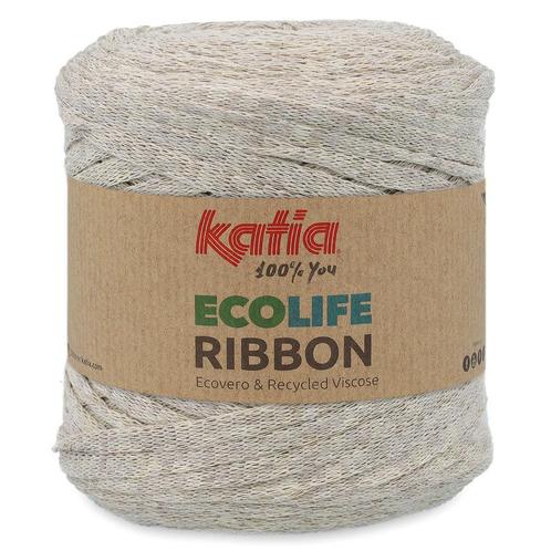 Katia Ecolife Ribbon - 107 zeer lichtbeige - Gerecycled Li, Hobby en Vrije tijd, Breien en Haken, Ophalen of Verzenden