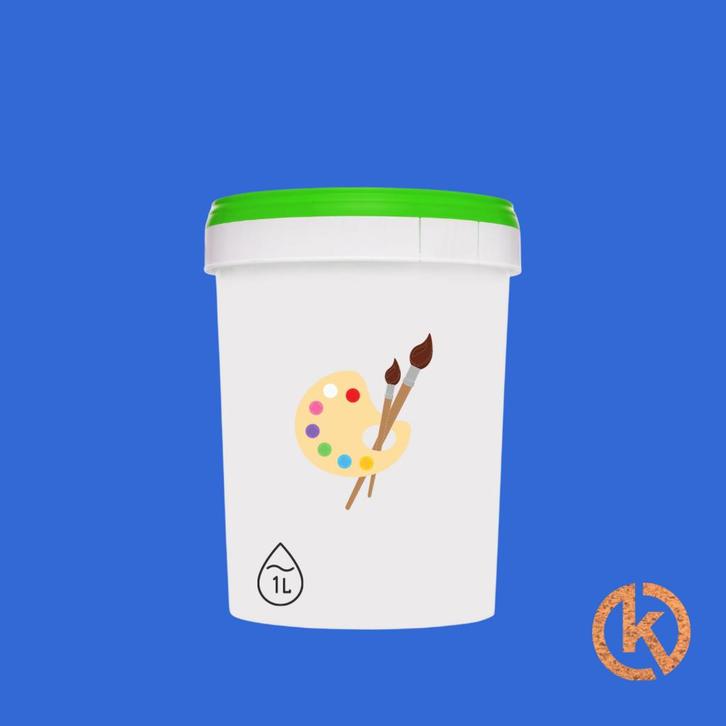 1l Kurkverf - Wandkurk - Blauw, Doe-het-zelf en Verbouw, Verf, Beits en Lak, Ophalen of Verzenden