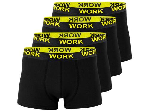 4 stuks Heren boxershort - Work - Katoen - Zwart, Kleding | Heren, Ondergoed, Verzenden