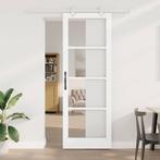 vidaXL Schuifdeur Wit 83 x 232 cm Hout en metaal, Doe-het-zelf en Verbouw, Deuren en Horren, Verzenden, Nieuw