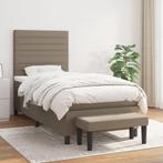 vidaXL Boxspring met matras stof taupe 90x200 cm, 90 cm, Eenpersoons, Verzenden, Nieuw